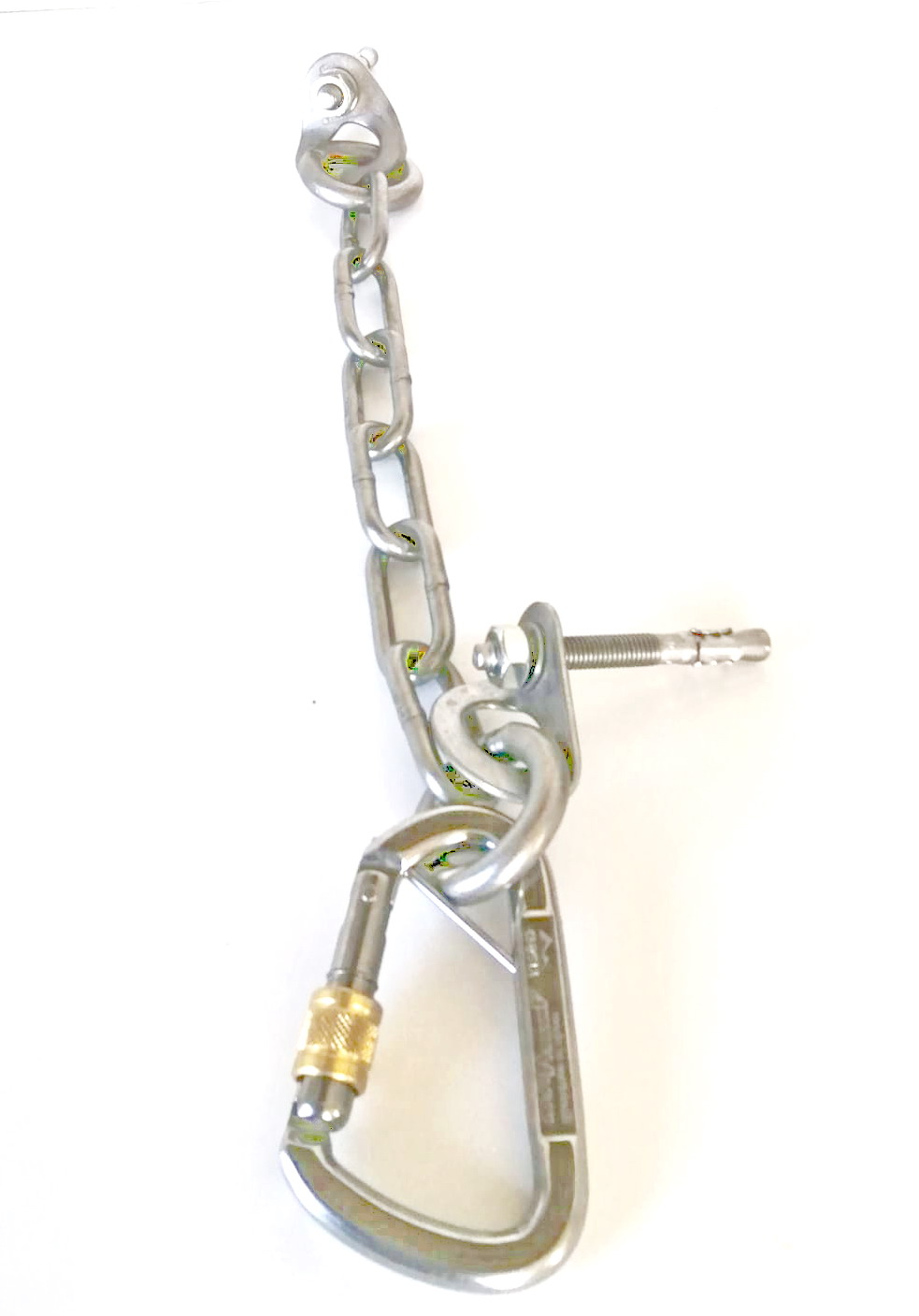 Sosta Kinobi inox con moschettone MAXI-Ghiera Tasselli inclusi